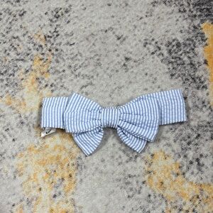 Mud Pie Light Blue and White Striped Bow Headband